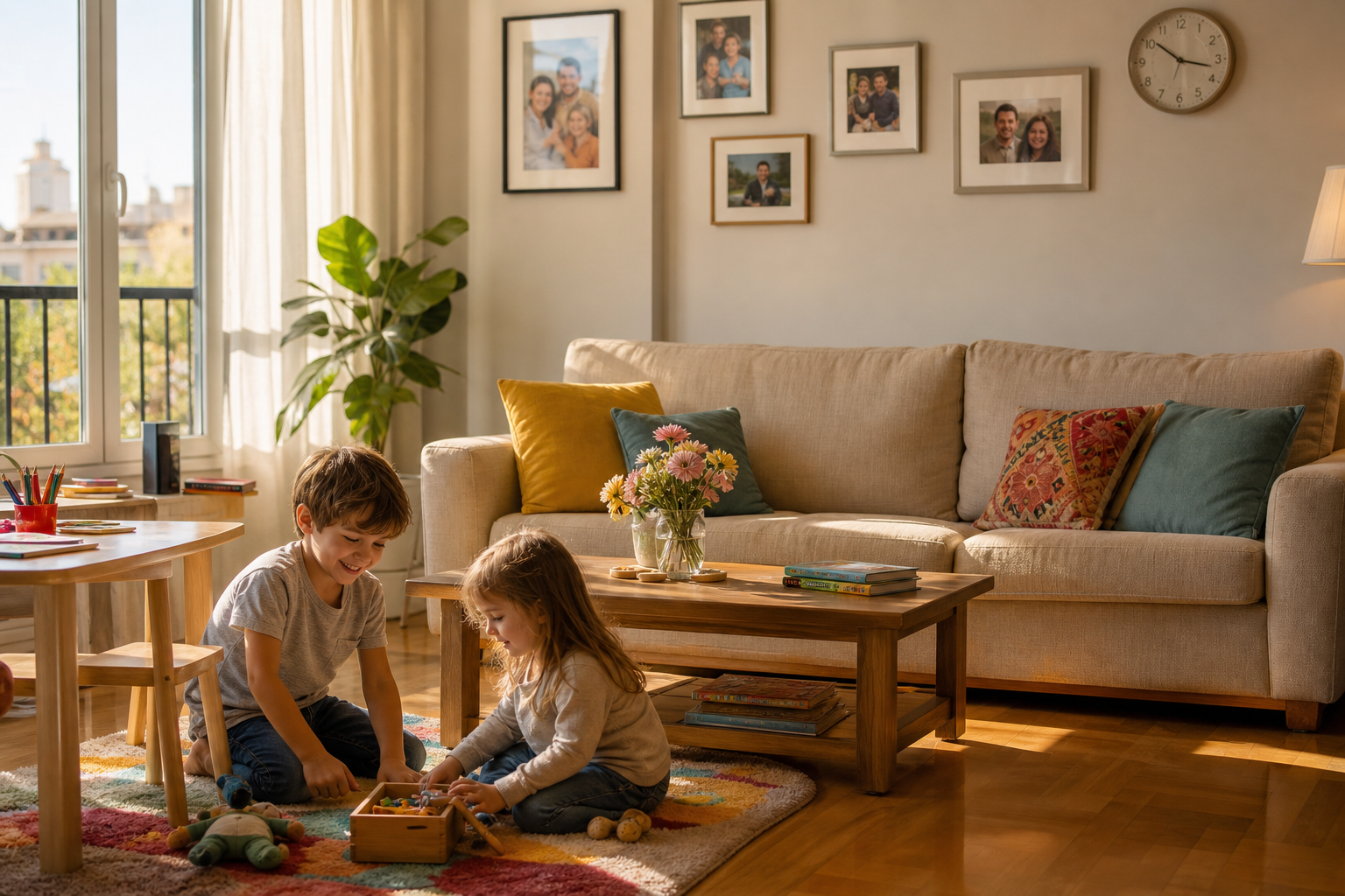 canguro en Madrid jugando con niños cuyos padres han pedido el servicio en la app de homerd